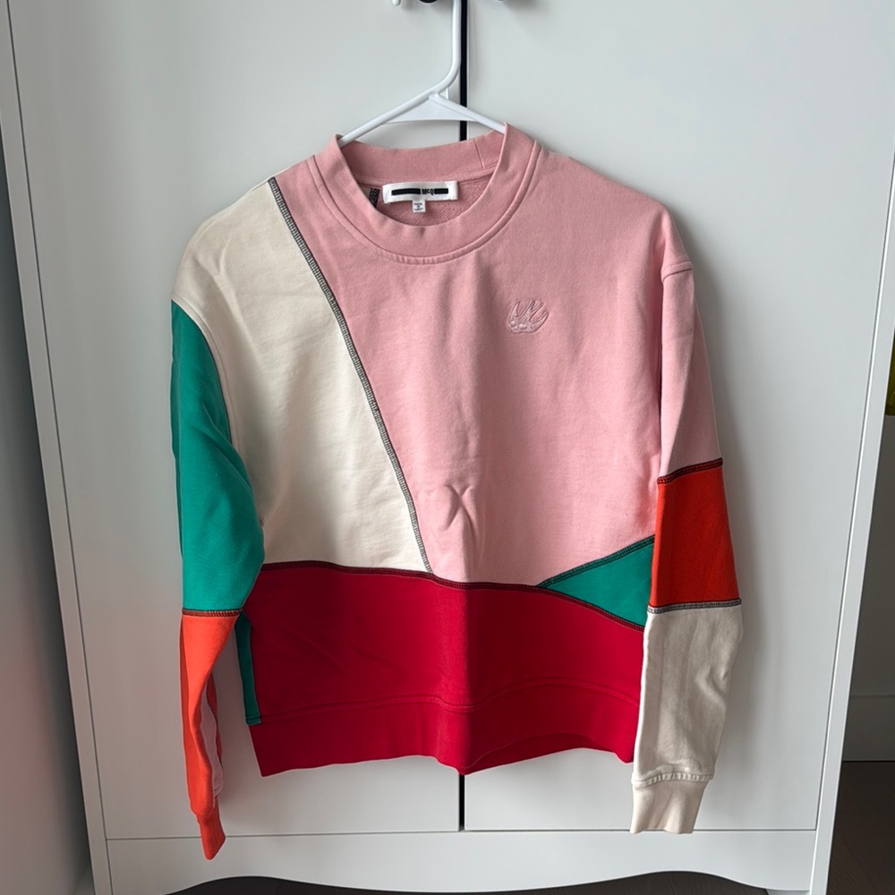 McQ by Alexander McQueen Colorblock Sweatshirt - Pink, Red, Green, Orange, Cream